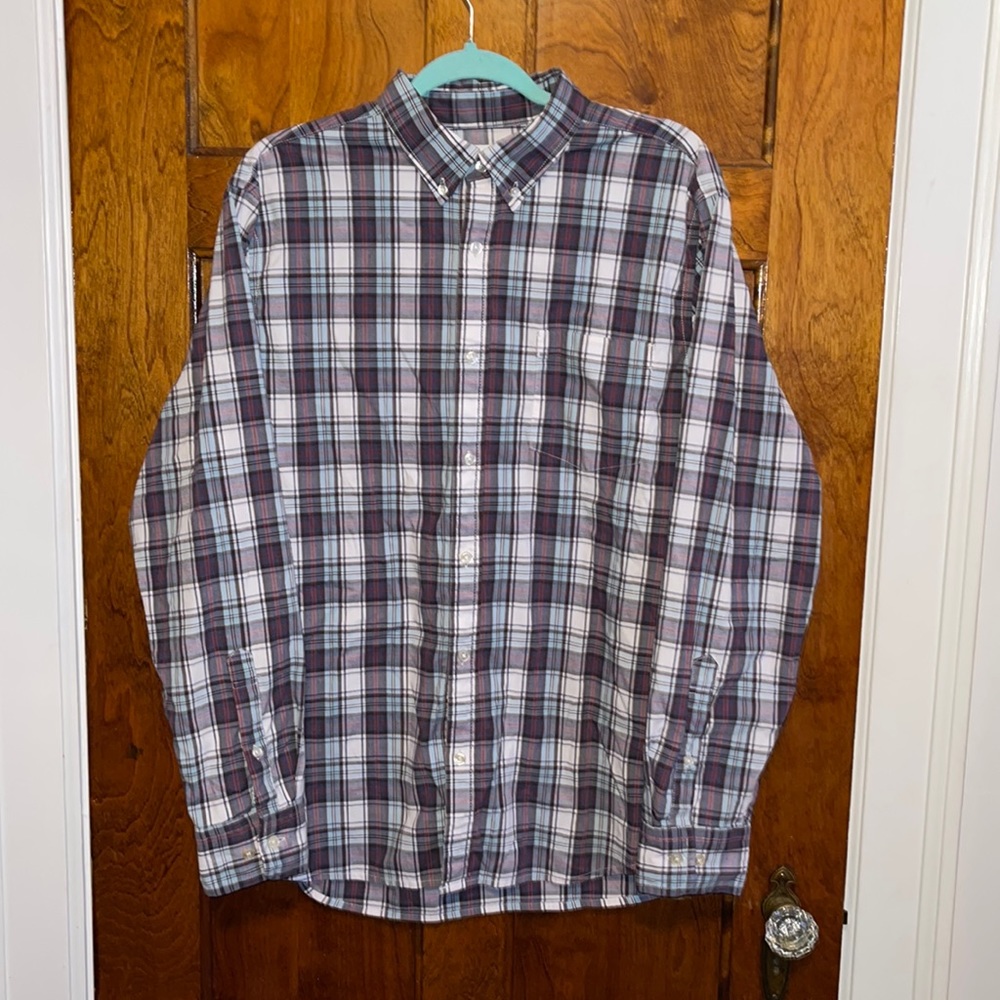 Men’s Plaid Button Down Long Sleeve Shirt